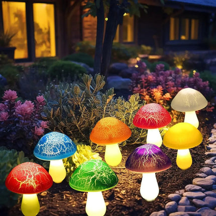 Garden Decor Solar Cracked LED Mushroom Lawn Lamps - Garden Decor - Warm like home - Mad Fly Essentials