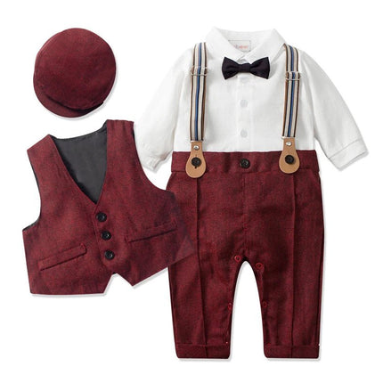 Gentleman Outfit Baby Boy 0-18M Tie Clothing Set - Gentleman Outfit - Kabeier - Mad Fly Essentials
