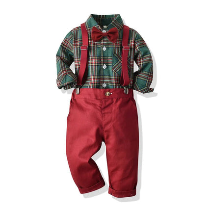 Gentleman Outfit Baby Boy Blue Grey Plaid Clothing Set - Gentleman Outfit - Top and top - Mad Fly Essentials