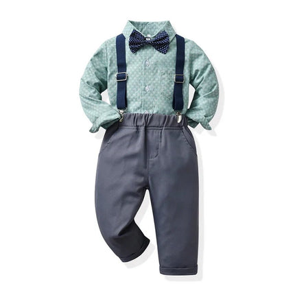 Gentleman Outfit Baby Boy Blue Grey Plaid Clothing Set - Gentleman Outfit - Top and top - Mad Fly Essentials