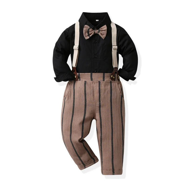 Gentleman Outfit Baby Boy Blue Grey Plaid Clothing Set - Gentleman Outfit - Top and top - Mad Fly Essentials