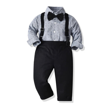 Gentleman Outfit Baby Boy Blue Grey Plaid Clothing Set - Gentleman Outfit - Top and top - Mad Fly Essentials