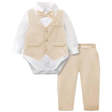 Gentleman Outfit Baby Boy Bow Formal Outfit - Gentleman Outfit - Top and top - Mad Fly Essentials