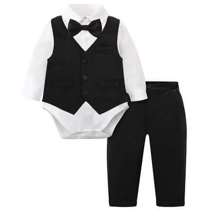 Gentleman Outfit Baby Boy Bow Formal Outfit - Gentleman Outfit - Top and top - Mad Fly Essentials
