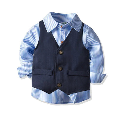 Gentleman Outfit Baby Boy Formal Blue Banquet Clothing Set - Gentleman Outfit - LJW - Mad Fly Essentials