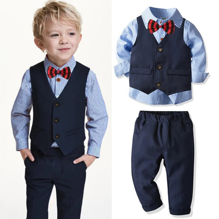 Gentleman Outfit Baby Boy Formal Blue Banquet Clothing Set - Gentleman Outfit - LJW - Mad Fly Essentials