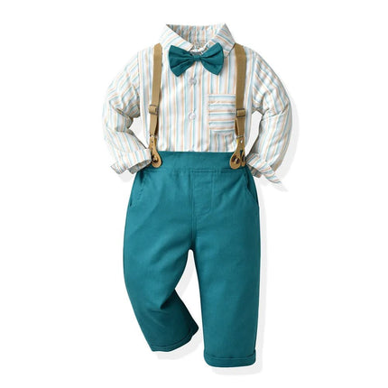 Gentleman Outfit Baby Boy Plaid Top Pants Suspender Outfit - Gentleman Outfit - Top and top - Mad Fly Essentials