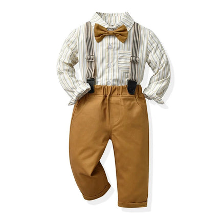 Gentleman Outfit Baby Boy Plaid Top Pants Suspender Outfit - Gentleman Outfit - Top and top - Mad Fly Essentials