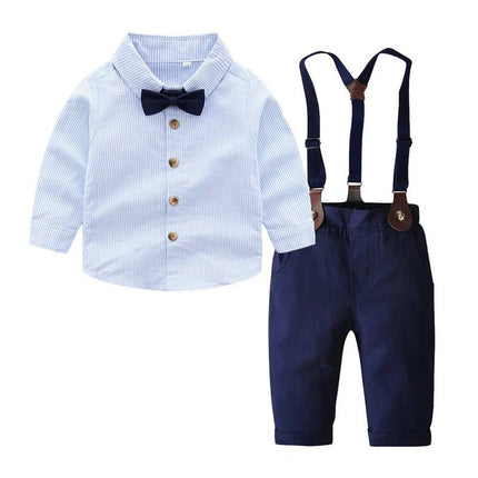 Gentleman Outfit Baby Boy Plaid Top Pants Suspender Outfit - Gentleman Outfit - Top and top - Mad Fly Essentials