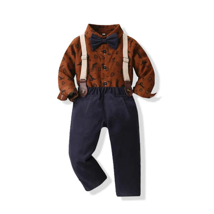 Gentleman Outfit Baby Boy Plaid Top Pants Suspender Outfit - Gentleman Outfit - Top and top - Mad Fly Essentials