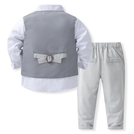 Gentleman Outfit Boy Bow Tie 4pc Tuxedo Clothing Set - Gentleman Outfit - Tiaobug - Mad Fly Essentials