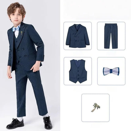 Gentleman Outfit Boy Formal Floral Purple Black Wedding Set - Gentleman Outfit - PsyMonster - Mad Fly Essentials