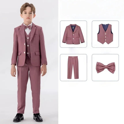 Gentleman Outfit Boy Formal Floral Purple Black Wedding Set - Gentleman Outfit - PsyMonster - Mad Fly Essentials
