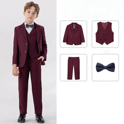 Gentleman Outfit Boy Formal Floral Purple Black Wedding Set - Gentleman Outfit - PsyMonster - Mad Fly Essentials