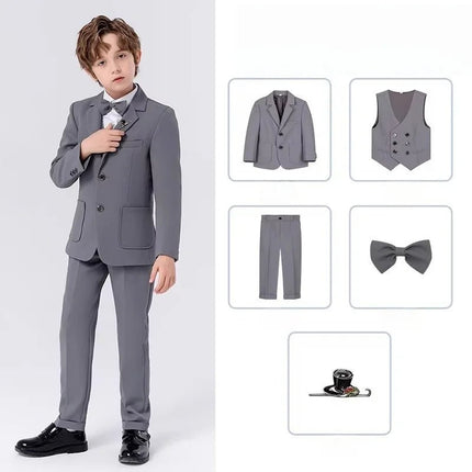Gentleman Outfit Boy Formal Floral Purple Black Wedding Set - Gentleman Outfit - PsyMonster - Mad Fly Essentials