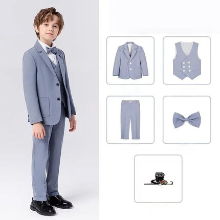 Gentleman Outfit Boy Formal Floral Purple Black Wedding Set - Gentleman Outfit - PsyMonster - Mad Fly Essentials