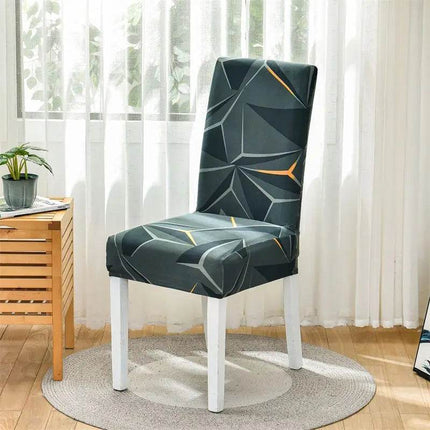 Geometric Elastic Dining Chair Cover Slipcover - Mad Fly Essentials