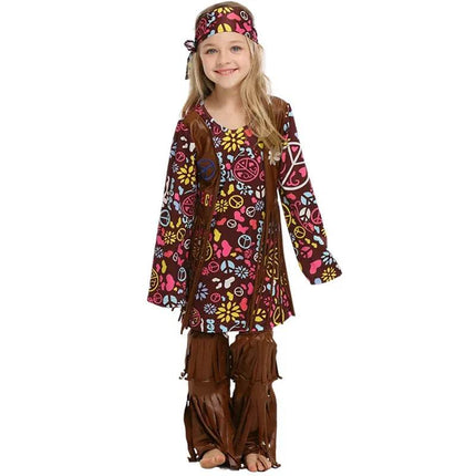 Girl 1960s Hippie Tassels Cosplay Costume Set - Costume Set - Cavalaria Costumes - Mad Fly Essentials