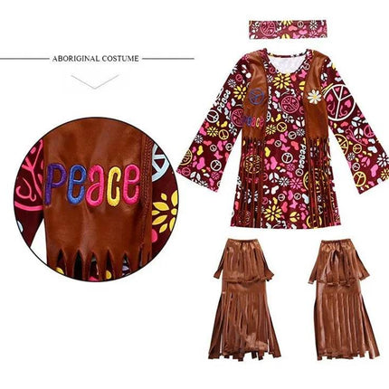 Girl 1960s Hippie Tassels Cosplay Costume Set - Costume Set - Cavalaria Costumes - Mad Fly Essentials