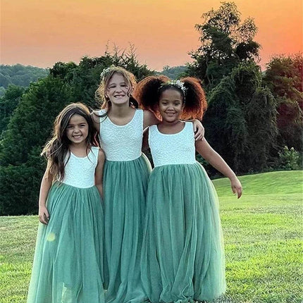 Girl 4 - 14Y Summer Lace Princess Birthday Girl Party Dress - Party Dress - Bibihou - Mad Fly Essentials