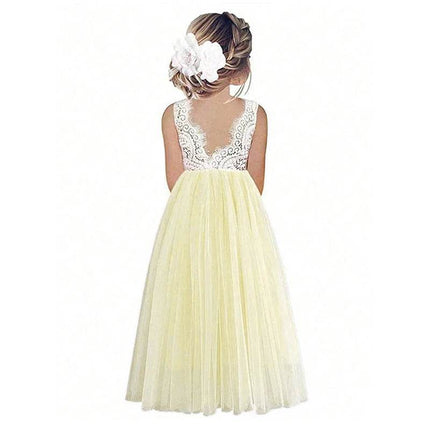 Girl 4 - 14Y Summer Lace Princess Birthday Girl Party Dress - Party Dress - Bibihou - Mad Fly Essentials