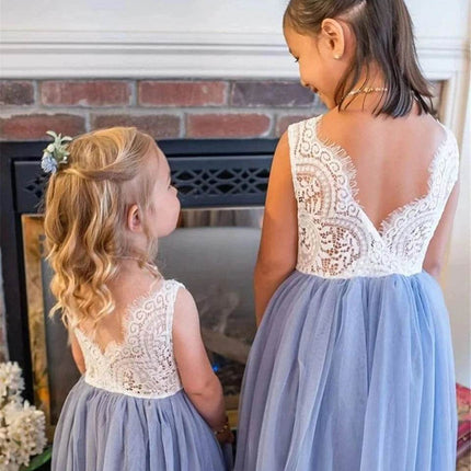 Girl 4 - 14Y Summer Lace Princess Birthday Girl Party Dress - Party Dress - Bibihou - Mad Fly Essentials