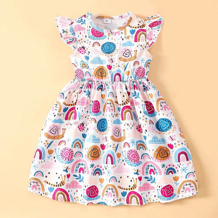 Girl Cartoon Animal Summer Ruffle Princess Dress - Princess Dress - Bibihou - Mad Fly Essentials