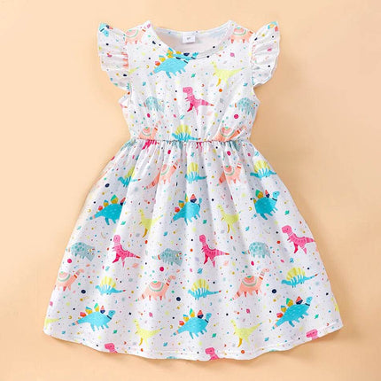 Girl Cartoon Animal Summer Ruffle Princess Dress - Princess Dress - Bibihou - Mad Fly Essentials