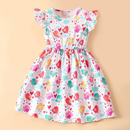 Girl Cartoon Animal Summer Ruffle Dress - Mad Fly Essentials