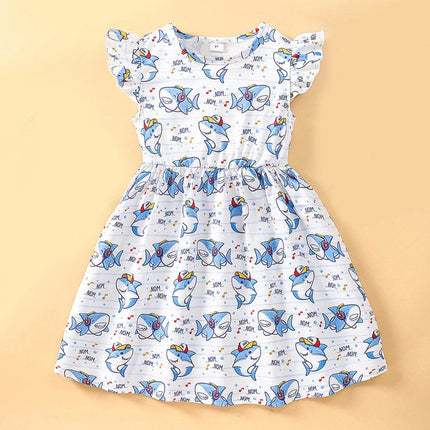Girl Cartoon Animal Summer Ruffle Dress - Mad Fly Essentials