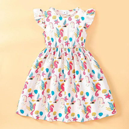 Girl Cartoon Animal Summer Ruffle Princess Dress - Princess Dress - Bibihou - Mad Fly Essentials