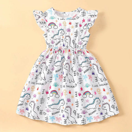 Girl Cartoon Animal Summer Ruffle Princess Dress - Princess Dress - Bibihou - Mad Fly Essentials