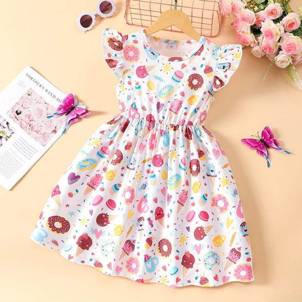 Girl Cartoon Animal Summer Ruffle Princess Dress - Princess Dress - Bibihou - Mad Fly Essentials