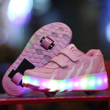 Girl Fashion Luminous Skate Sneakers Kids LED Shoes - Kids LED Shoes - DF.ECHO - Mad Fly Essentials