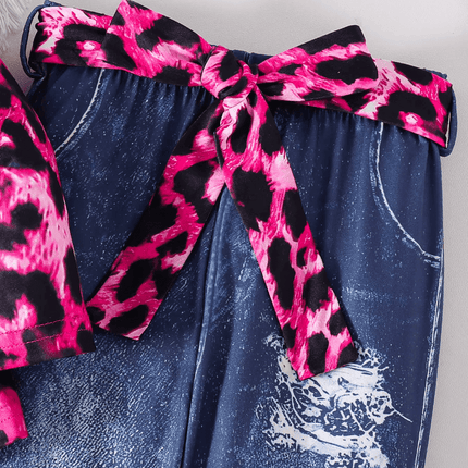 Girl Fashion Pink Leopard Slim Clothing Set - Clothing Set - PatPat - Mad Fly Essentials