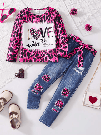 Girl Fashion Pink Leopard Clothing Set - Mad Fly Essentials