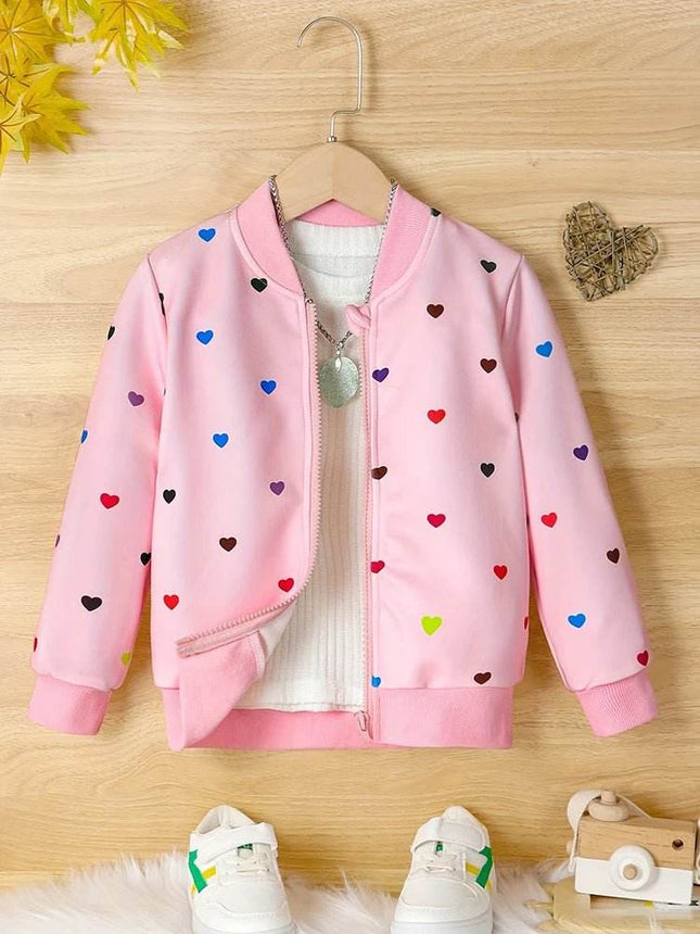 Girl Heart Zipper Autumn Casual Jacket - Jacket - VIKITA - Mad Fly Essentials