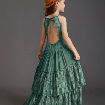Girl Lace Backless Chiffon Maxi Dress - Maxi Dress - Girlymax - Mad Fly Essentials
