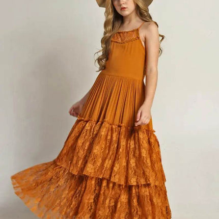 Girl Lace Chiffon Long Wedding Party Dress - Party Dress - BellFlower - Mad Fly Essentials
