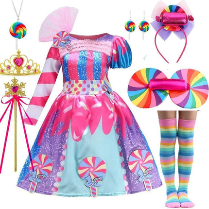 Festival Lollipop Birthday Girl Costume Dress - Costume Dress - MUABABY - Mad Fly Essentials