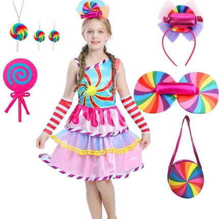 Festival Lollipop Birthday Girl Costume Dress - Costume Dress - MUABABY - Mad Fly Essentials