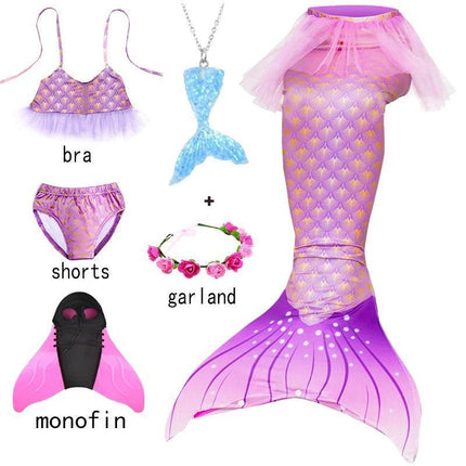 Girl Mermaid Tail Costume Beach Dress - Beach Dress - AiLe Rabbit - Mad Fly Essentials