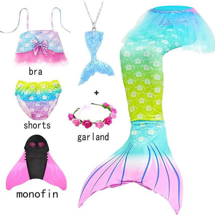 Girl Mermaid Tail Costume Beach Dress - Beach Dress - AiLe Rabbit - Mad Fly Essentials