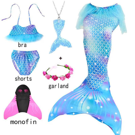 Girl Mermaid Tail Costume Beach Dress - Beach Dress - AiLe Rabbit - Mad Fly Essentials