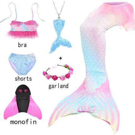 Girl Mermaid Tail Costume Beach Dress - Beach Dress - AiLe Rabbit - Mad Fly Essentials