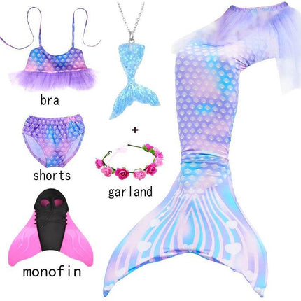 Girl Mermaid Tail Costume Beach Dress - Beach Dress - AiLe Rabbit - Mad Fly Essentials