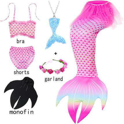 Girl Mermaid Tail Costume Beach Dress - Beach Dress - AiLe Rabbit - Mad Fly Essentials