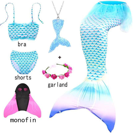 Girl Mermaid Tail Costume Beach Dress - Beach Dress - AiLe Rabbit - Mad Fly Essentials