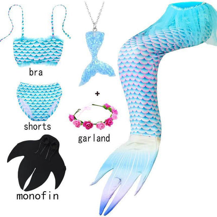Girl Mermaid Tail Costume Beach Dress - Beach Dress - AiLe Rabbit - Mad Fly Essentials