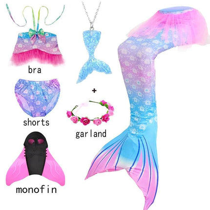 Girl Mermaid Tail Costume Beach Dress - Beach Dress - AiLe Rabbit - Mad Fly Essentials